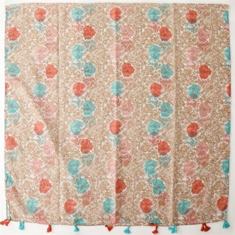 Colorful 2024 Summer Fashion Scarf for Women, Lightweight Bali Yarn Shawl with Floral Design