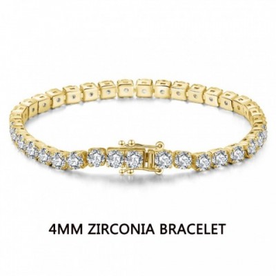 ORSA JEWELS Unisex Authentic 925 Sterling Silver Tennis Bracelet with 14K Gold Plating
