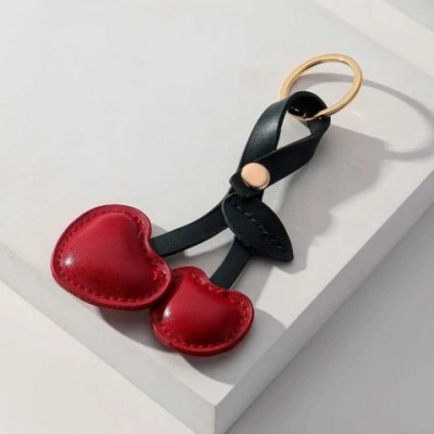 New Fashion Rural Leather Keychain with White Kirsite Stone for Boys