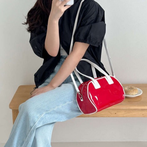 Elegant Patent Leather Niche Design Crossbody Bag for Women