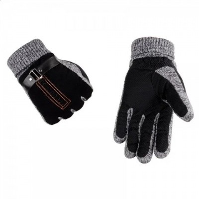 Winter Men's Thick Suede Pigskin Warm Mittens for Biking & Motorcycle