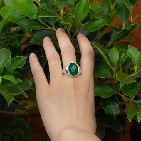 Wholesale Vintage Men's Green Sterling Silver Wedding Rings 230808
