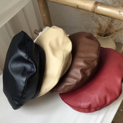 Elegant Vintage PU Leather Beret for Women