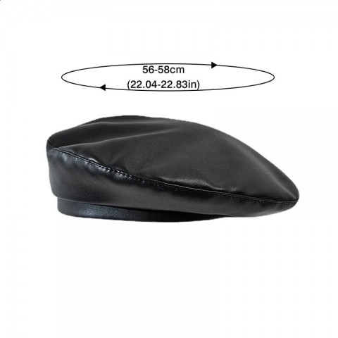 Elegant Vintage PU Leather Beret for Women