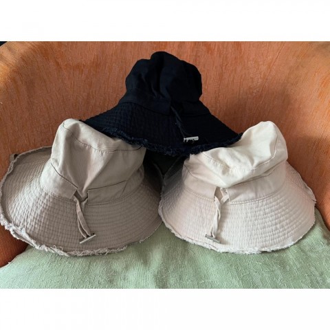 Unisex Cotton Wide Brim Bucket Hat for Outdoor Activities