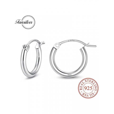 Fansier Sterling Silver 14K Gold Plated Hoop Earrings for Women