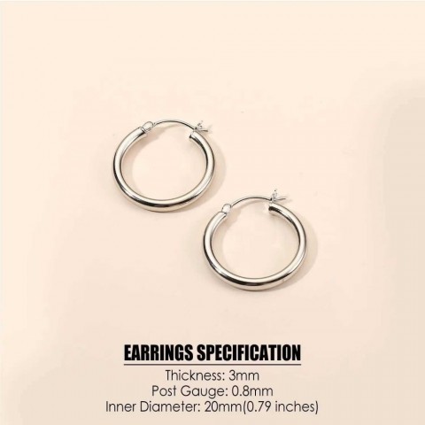 Fansier Sterling Silver 14K Gold Plated Hoop Earrings for Women