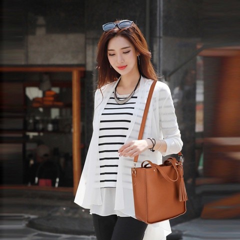 Elegant 4Pcs Women's Handbag Set with Top-Handle, Messenger, Wallet & Key Holder in PU Leather