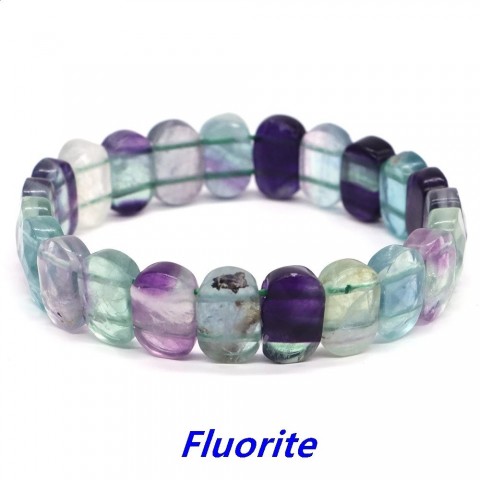 Amethyst Healing Energy Bracelets for Women - 8x14mm Natural Square Beads