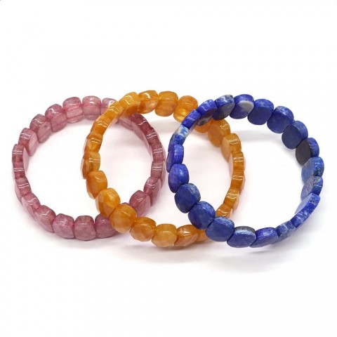 Amethyst Healing Energy Bracelets for Women - 8x14mm Natural Square Beads