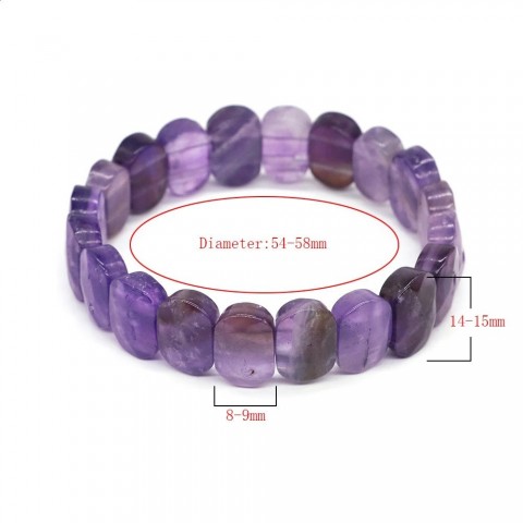 Amethyst Healing Energy Bracelets for Women - 8x14mm Natural Square Beads