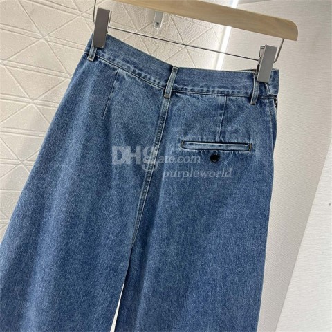 Designer Leather Label Women's Casual Wide Leg Vintage Washed Loose Jeans