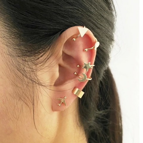LATS Minimalist Unisex Clip On Hoop Earrings for Cartilage