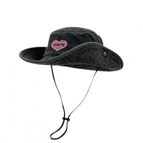 Retro Pink Denim Bucket Hat for Women - W250415