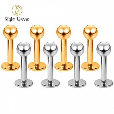 ASTM F136 Right Large Internal Thread Ball Navel Ring 3mm - Monroe Lip Piercing