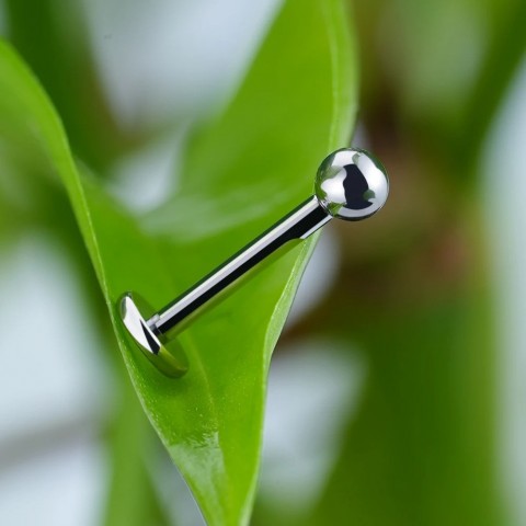 ASTM F136 Right Large Internal Thread Ball Navel Ring 3mm - Monroe Lip Piercing
