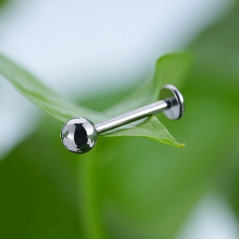 ASTM F136 Right Large Internal Thread Ball Navel Ring 3mm - Monroe Lip Piercing