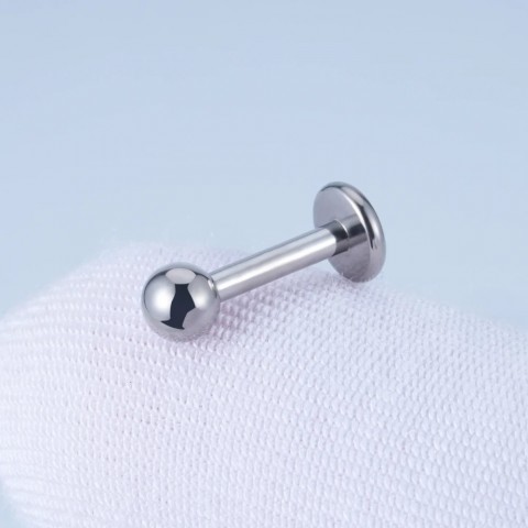 ASTM F136 Right Large Internal Thread Ball Navel Ring 3mm - Monroe Lip Piercing