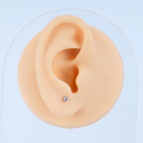 ASTM F136 Right Large Internal Thread Ball Navel Ring 3mm - Monroe Lip Piercing
