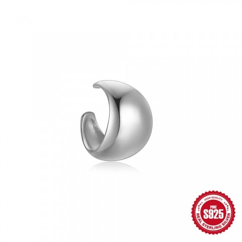 CANNER Women's Elegant Minimalist C-shaped Clip Earring in 925 Silver