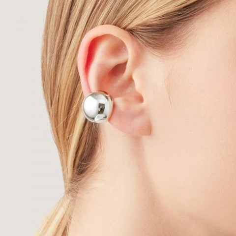 CANNER Women's Elegant Minimalist C-shaped Clip Earring in 925 Silver