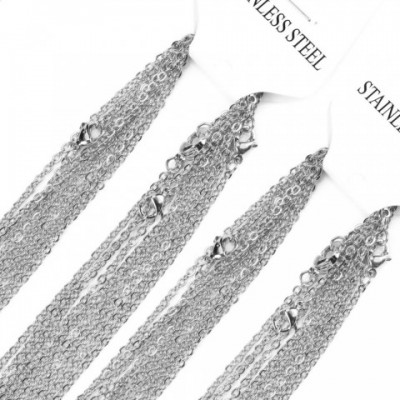 LUXUSTEEL Premium Women's Stainless Steel O Shape Rolo Link Cuban necklace, 10Pcs Lot, 2mm & 1mm