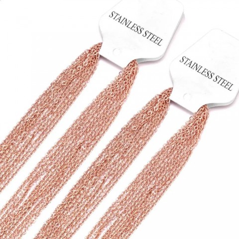 LUXUSTEEL Premium Women's Stainless Steel O Shape Rolo Link Cuban necklace, 10Pcs Lot, 2mm & 1mm