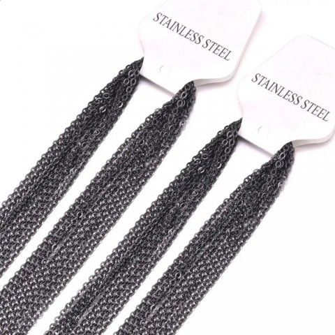 LUXUSTEEL Premium Women's Stainless Steel O Shape Rolo Link Cuban necklace, 10Pcs Lot, 2mm & 1mm