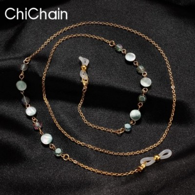Fashion Gold Shell Crystal Women Eyewear Chain Mask Sunglasses Lanyard