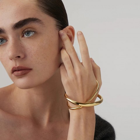ENFASHION Gold Punk Bangle Bracelet for Women, Fashion Jewelry, Beach Style