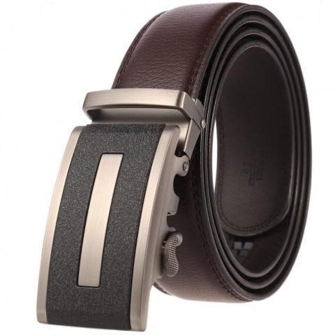 Elegant Real Leather Automatic Buckle Belt for Men - Black & 4 Colors Available
