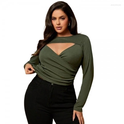 Elegant Plus Size Men's Slim Fit T-Shirt for Autumn Winter 2025