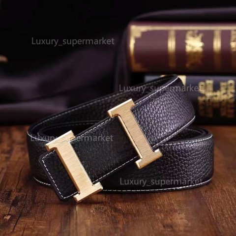 Men's and Women's Classic Business Casual Leather Belts with Metal Buckle AAA70