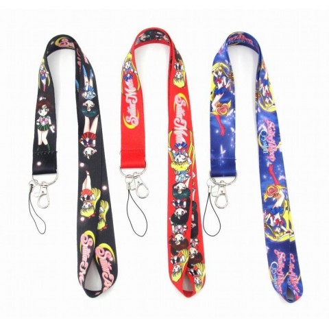 Sailor Moon Unisex Lanyard Keychain - Black Gun Plated & Classic Design