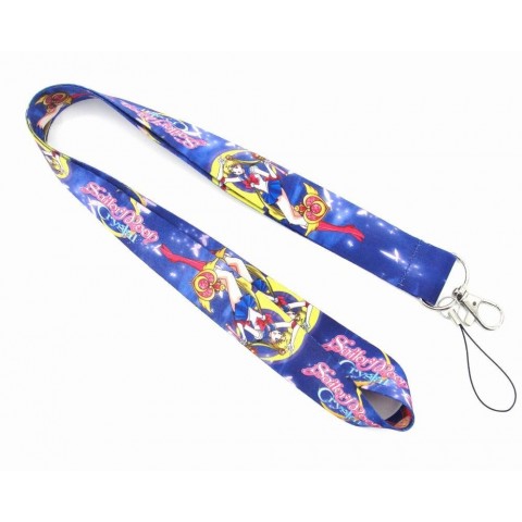 Sailor Moon Unisex Lanyard Keychain - Black Gun Plated & Classic Design