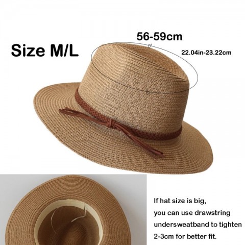 Premium Wide Brim Silk Fedora Hat for Men - Summer Sun Protection & UV Defense