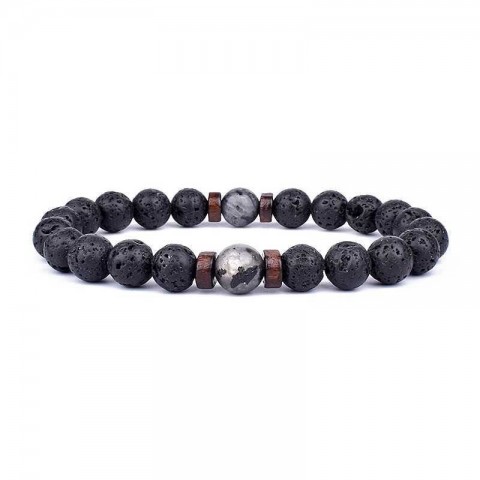 Volcanic Stone Beaded Bracelet for Men and Women - Gothic Style Lava Jewelry New Arrival