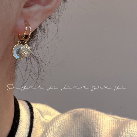 Hbp Bohemian Blue Gold Plated Earrings for Women