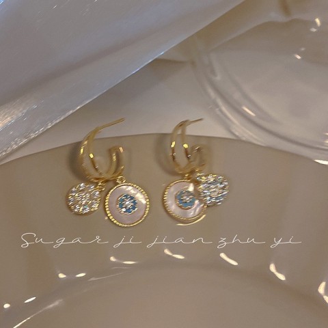 Hbp Bohemian Blue Gold Plated Earrings for Women
