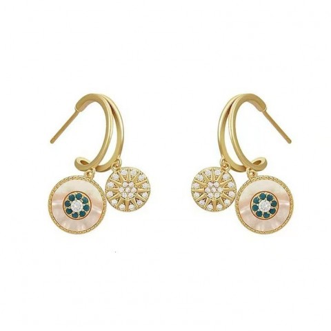 Hbp Bohemian Blue Gold Plated Earrings for Women