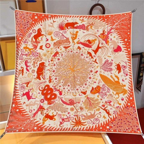 Elegant 90cm Gothic Twill Silk Scarf for Women, Animal Horse Design, Fashion Shawl