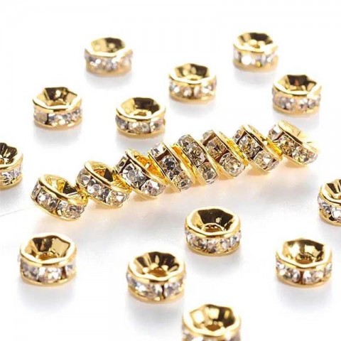 Crystal Rondelle Beads for DIY Jewelry Making - 8mm/6mm, 40/80Pcs/Bag, Wholesale Loose Beads