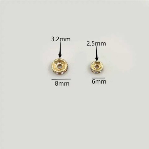 Crystal Rondelle Beads for DIY Jewelry Making - 8mm/6mm, 40/80Pcs/Bag, Wholesale Loose Beads