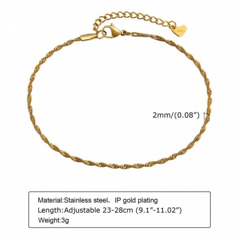 W241217 Unique Wave Stainless Steel Waterproof Necklace for Women