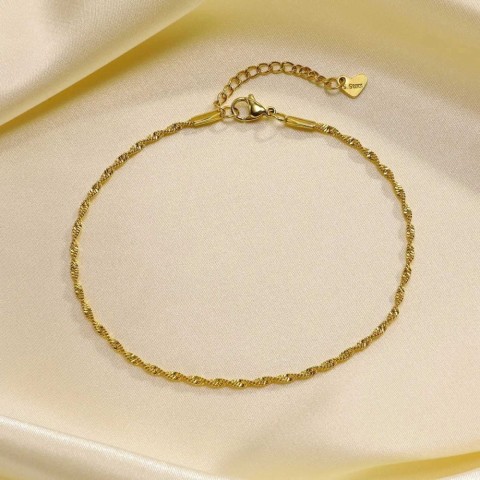 W241217 Unique Wave Stainless Steel Waterproof Necklace for Women