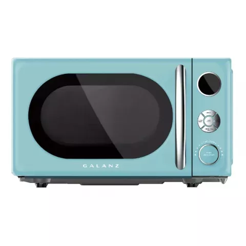 Retro Blue Compact 700W Countertop Microwave, 0.7 Cu ft, New