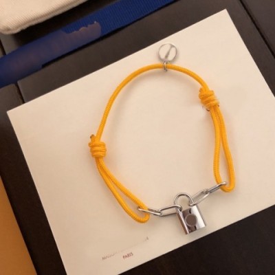 Silver Lock Hand Rope Bangle Bracelet for Couples - Unisex Luxury Jewelry CSD2405077