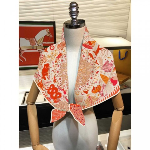 Elegant 90cm Gothic Twill Silk Scarf for Women, Animal Horse Design, Fashion Shawl