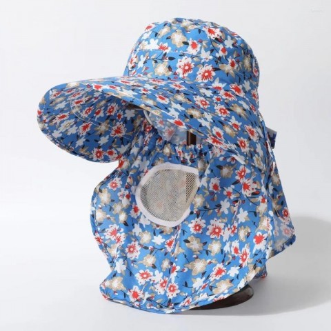 Beret Fisherman Hat with Wide Brim for Women - Summer Neck Protection & Dust Mask