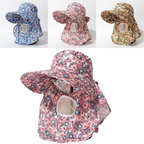 Beret Fisherman Hat with Wide Brim for Women - Summer Neck Protection & Dust Mask